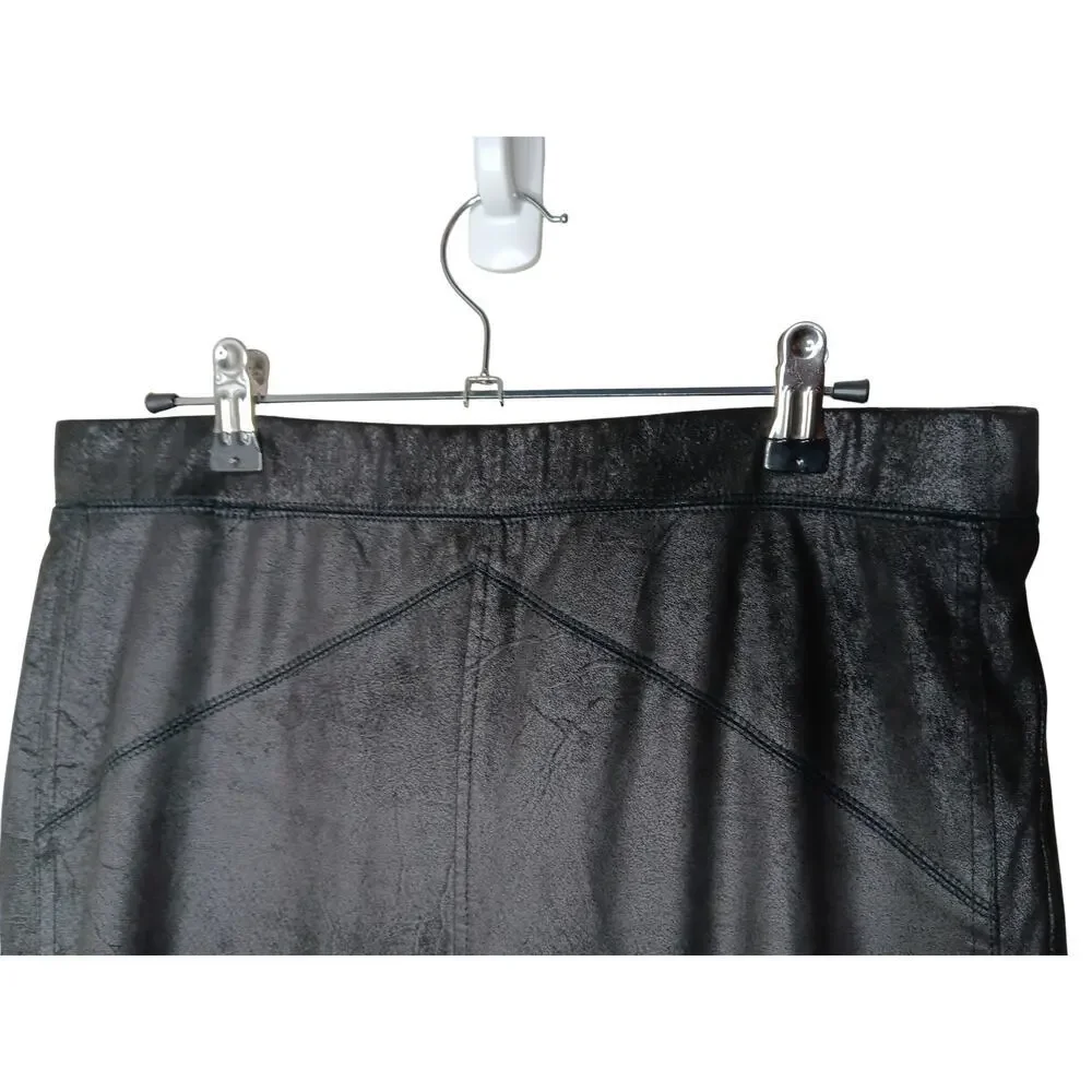 Free People OB1015172 Faux Suede Vegan Pants Size L Black Stretch Jegging - Picture 6 of 13